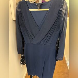 H&M Navy Long-Sleeve Wrap Dress